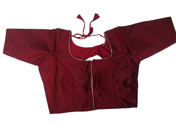 Raw Silk Maroon Designer Blouse 153